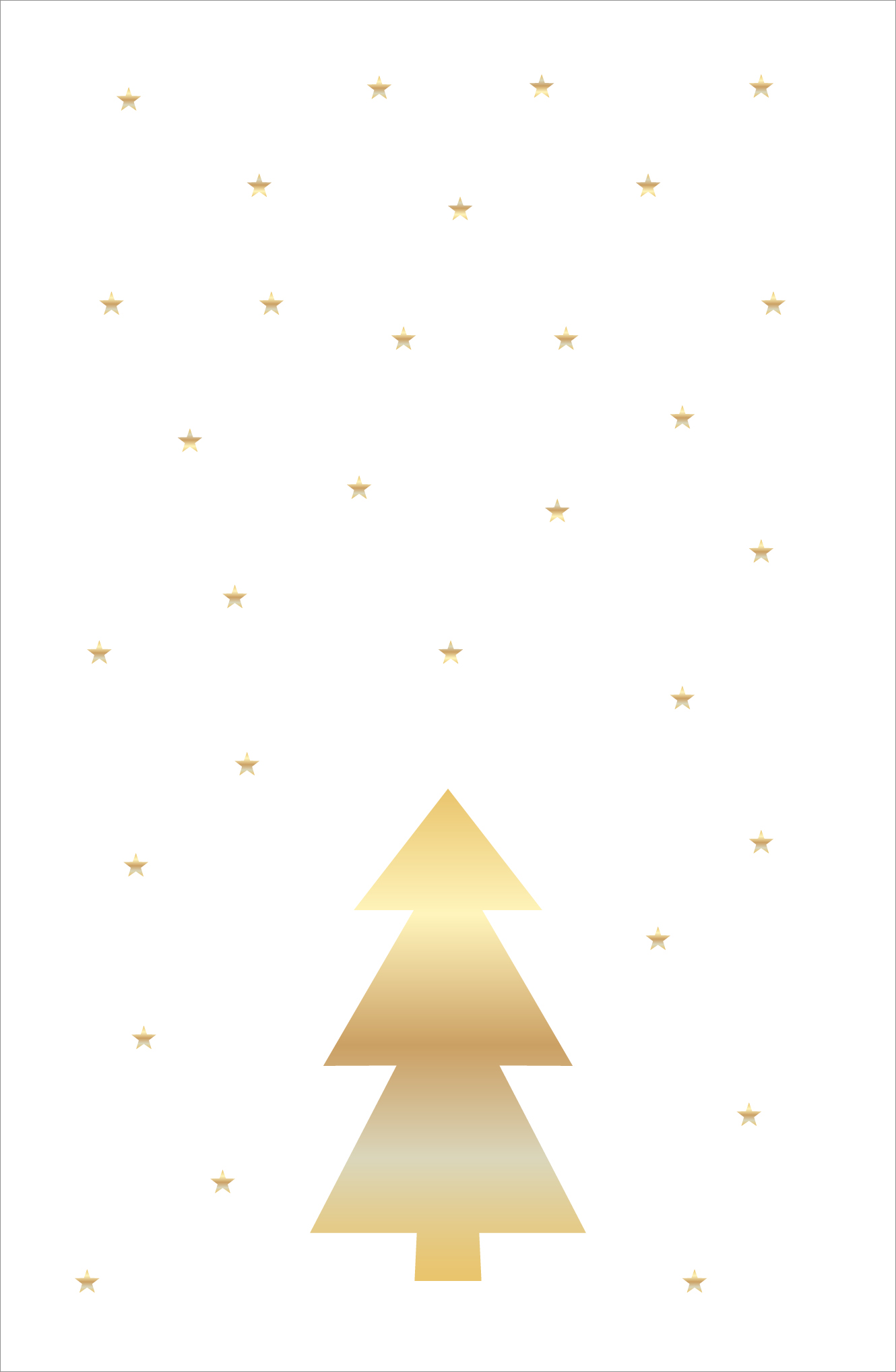 Weihnachtskarte Tannenbaum weiß gold